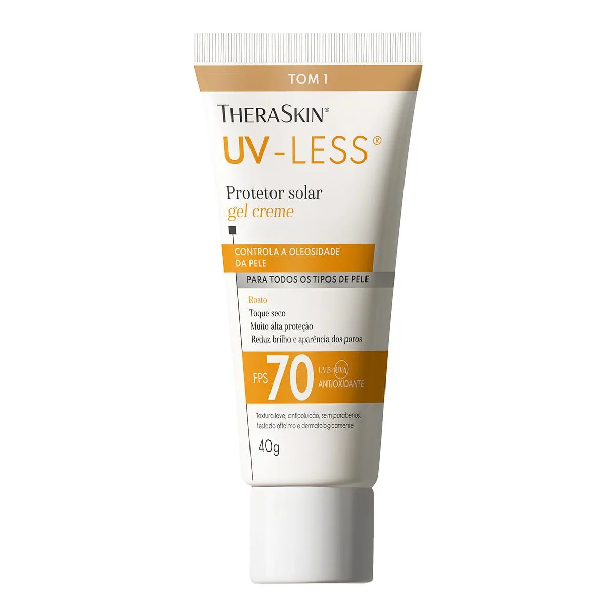 Protetor Solar Facial TheraSkin UV-Less FPS 70 Gel Creme Tom 1 40g