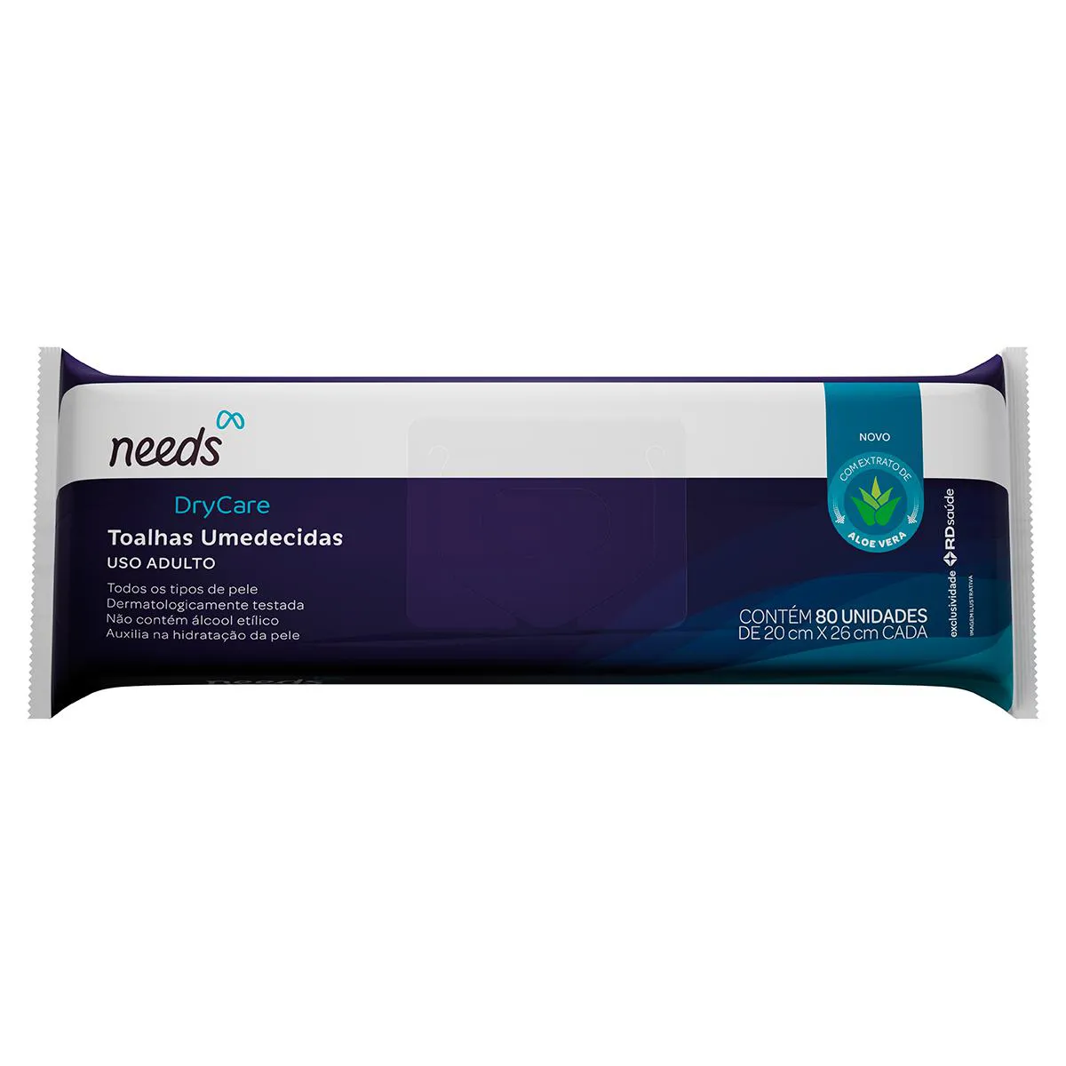 Toalha Umedecida Needs DryCare 80 Unidades