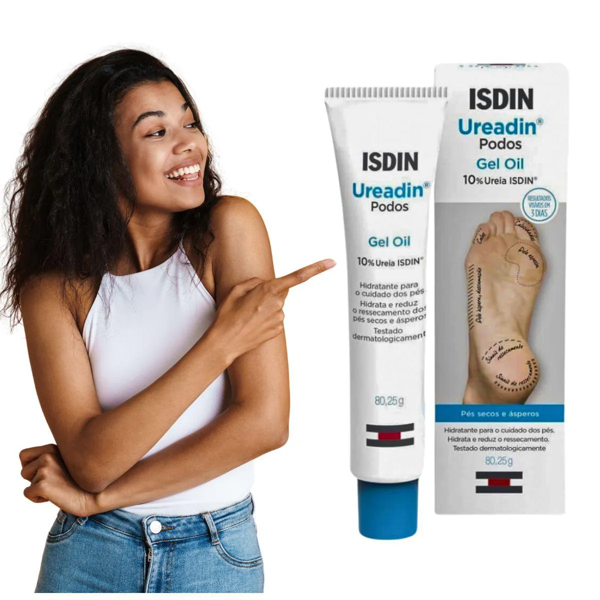 Hidratante Ureia 10% Isdin Ureadin Podos Gel Oil 80,25 G Creme Hidratanete para Os Pés