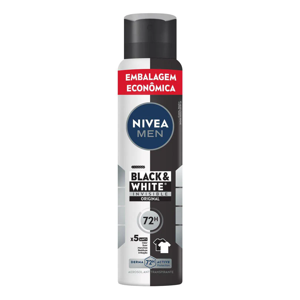 Desodorante Antitranspirante Aerosol Nivea Men Black & White Invisible 48h 200ml