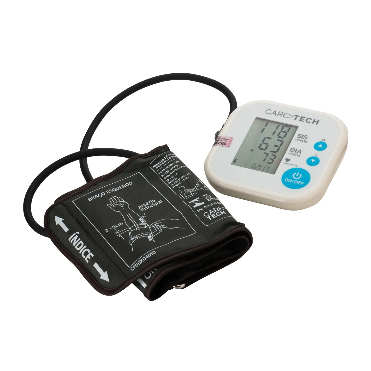 Monitor de Pressão Arterial de Braço Caretech HCogoRD 1 unidade
