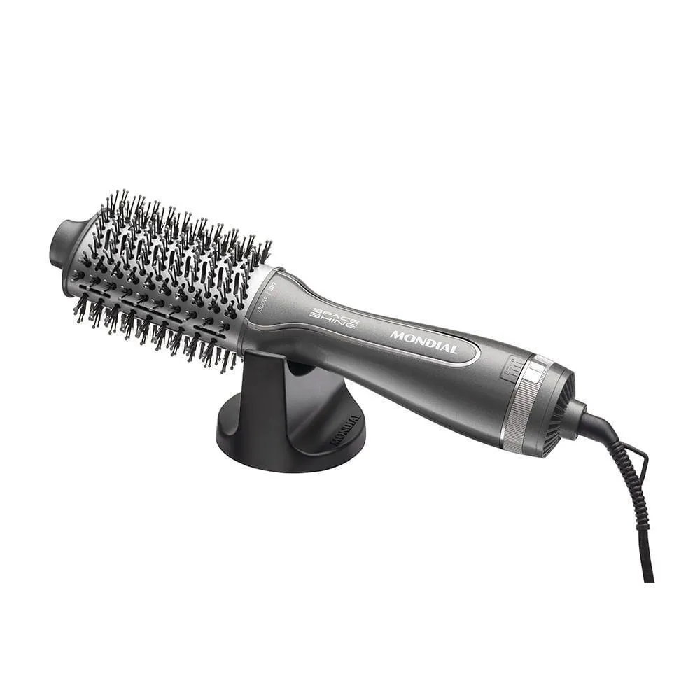Escova Secadora Space Shine Mondial Grafite 1300w Es-20 Bivolt