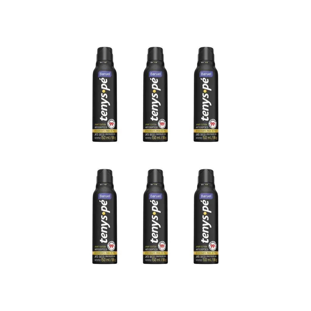 Talco Pes Tenys Pe Baruel Aerossol 150ml Seco Sport - 6un