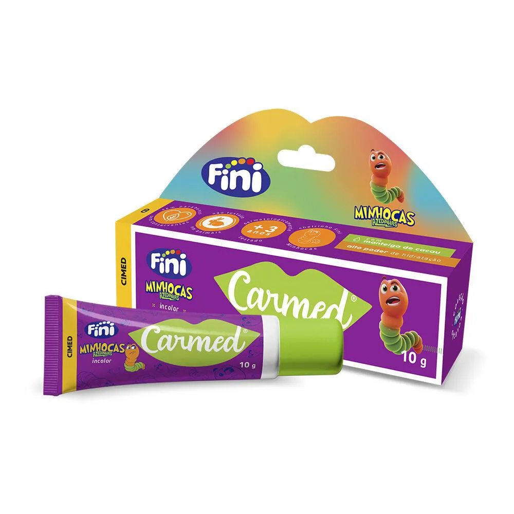 Cimed Carmed Fini Minhocas Azedinhas Gloss Hidra Labial 10g