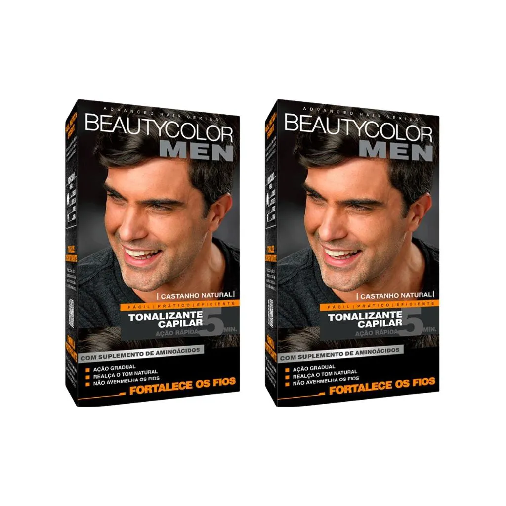 Coloraçao Beauty Color Men Castanho Natural - Kit C / 2un