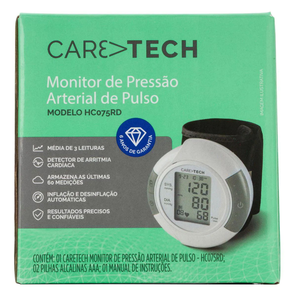 Monitor de Pressão de Pulso Caretech HC075 1 unidade