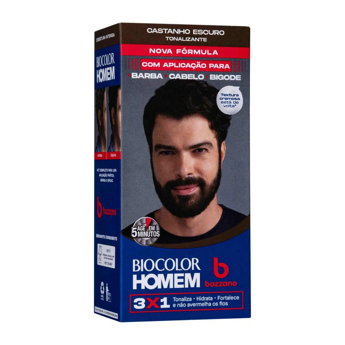 Tonalizante de Cabelo Biocolor Homem Bozzano - Castanho Escuro