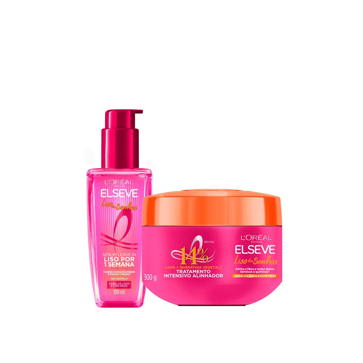 Kit L'Oréal Paris Elseve Liso dos Sonhos Sérum Leave-In 100ml + Creme de Tratamento 300g