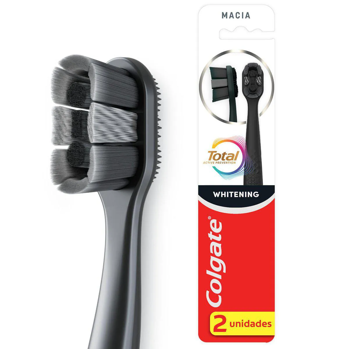 Escova de Dente Colgate Total Whitening Macia 2 unidades