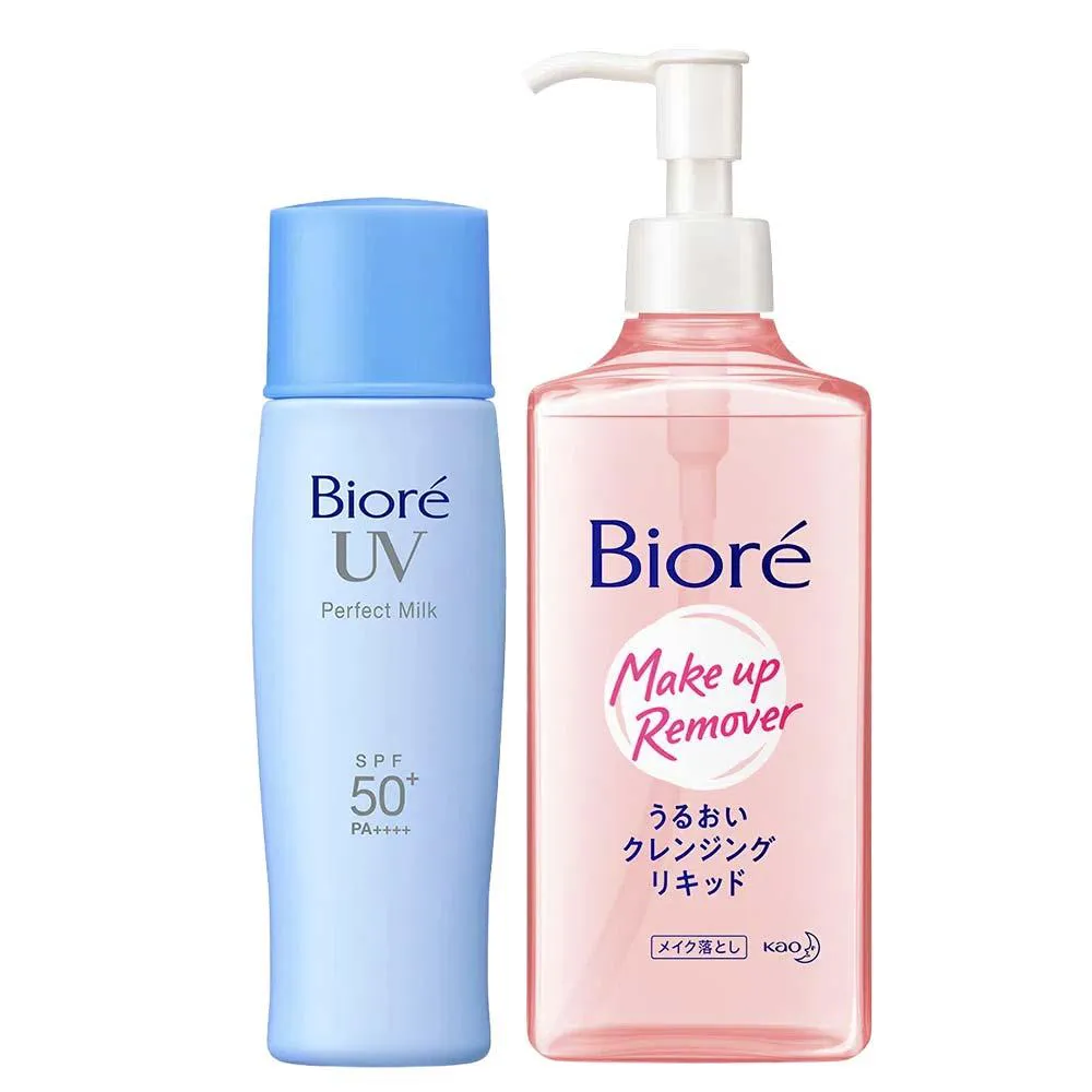 Bioré Kit – Protetor Solar Facial Perfect Milk Fps50 40Ml + Demaquilante Facial Sérum de Limpeza Make Up Remover 230Ml