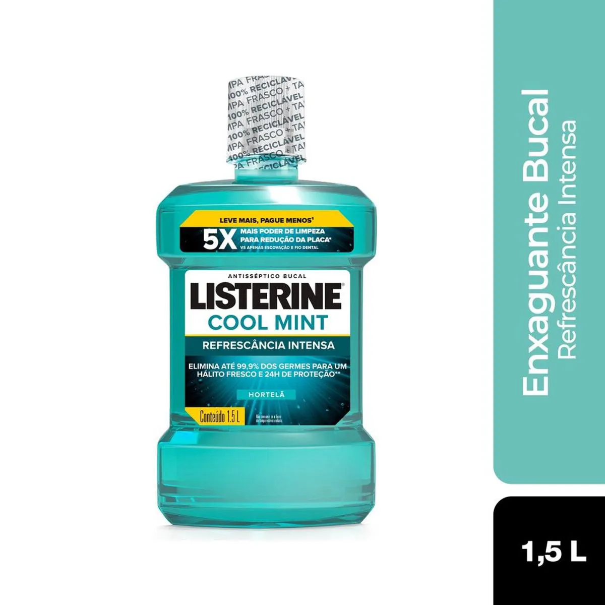 Enxaguante Bucal Antisséptico Listerine Cool Mint Intenso 1,5L