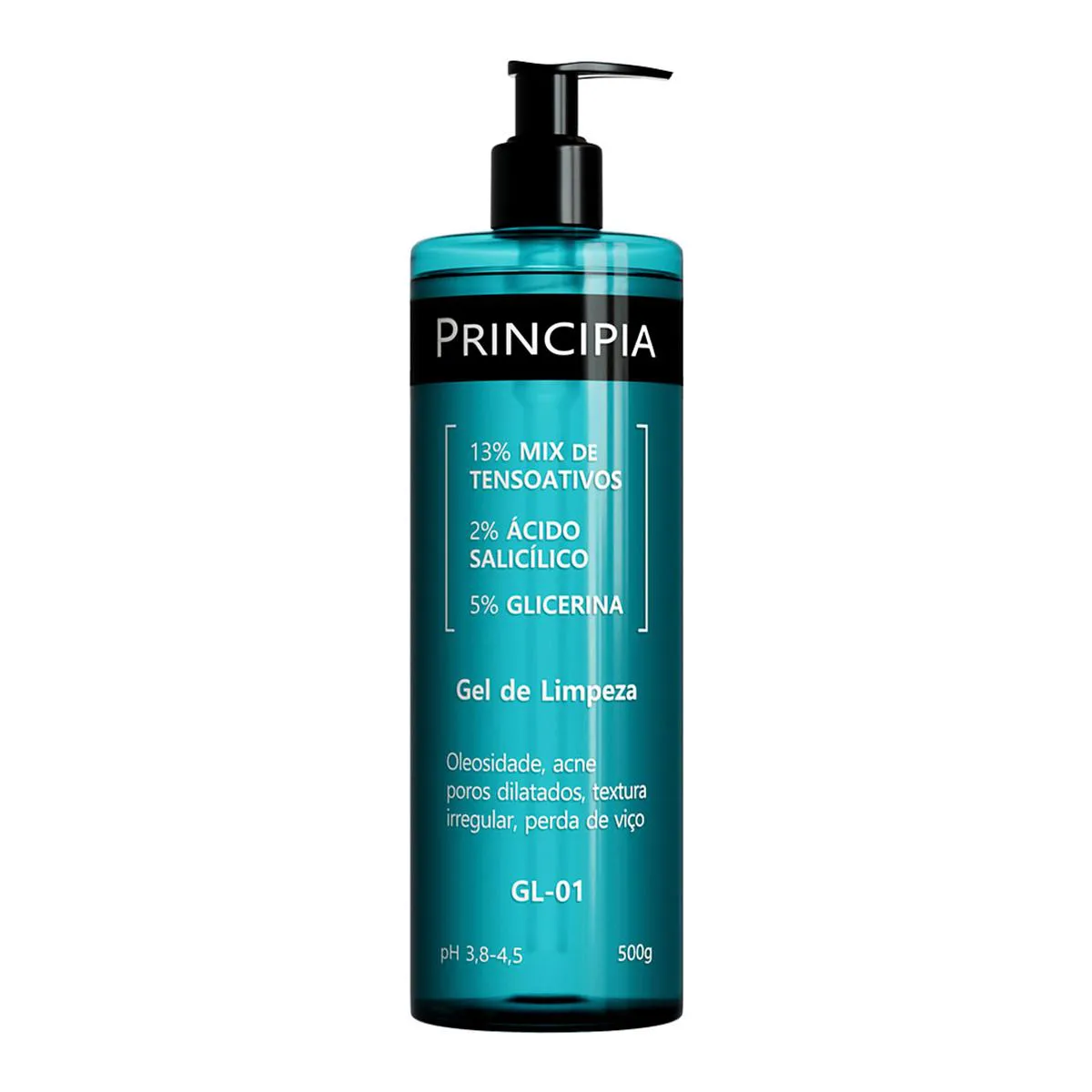 Gel de Limpeza Facial Principia Skincare GL-01 13% Tensoativos + 2% Ácido Salicílico + 5% Glicerina 500g