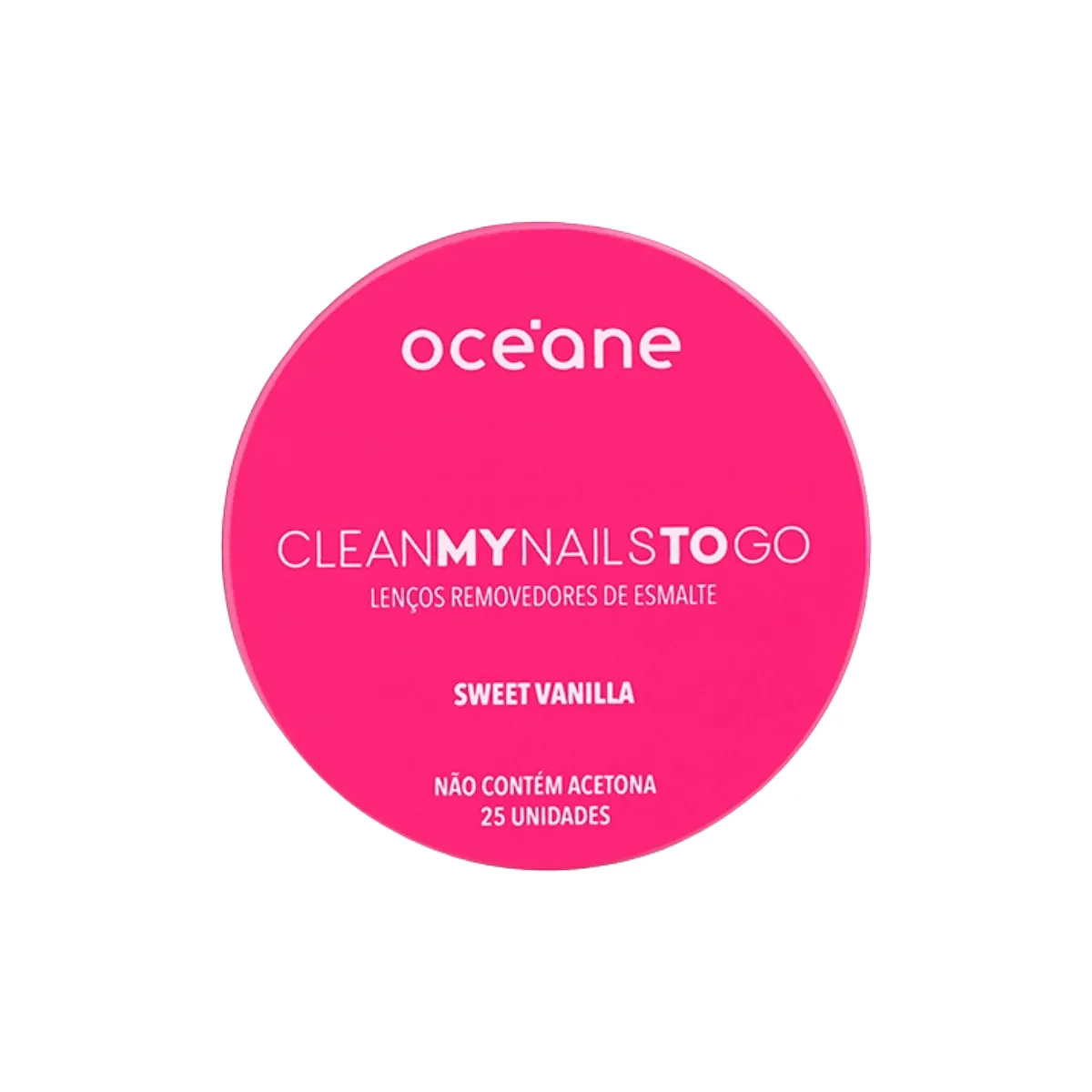 Lenços Removedores de Esmalte Océane Clean My Nails To Go Sweet Vanilla 25 unidades