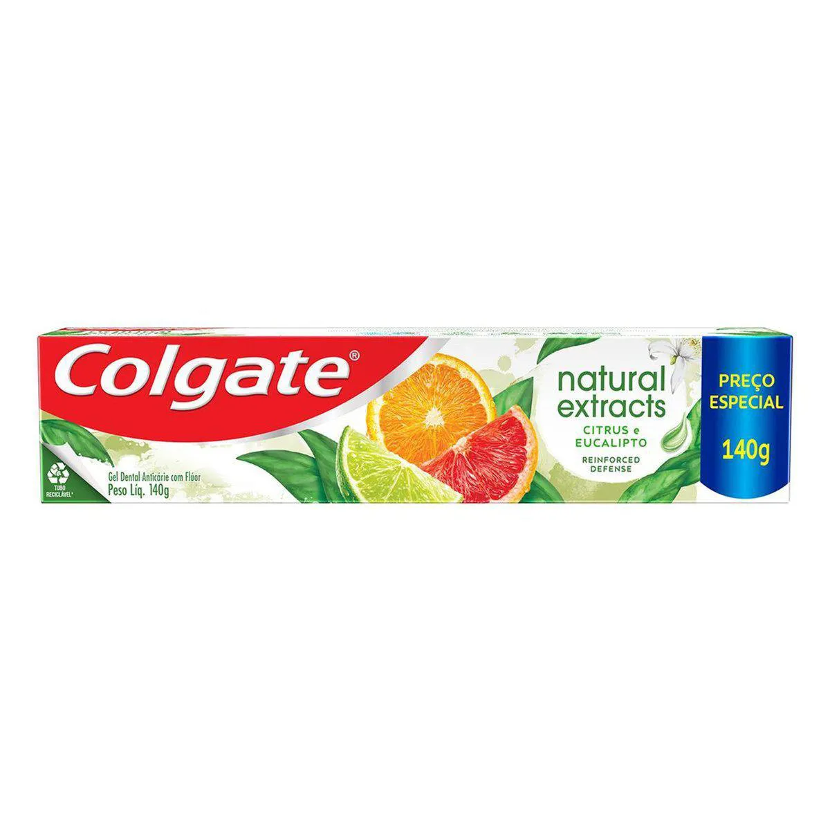 Creme Dental Colgate Natural Extracts Defesa Reforçada Citrus e Eucalipto 140g