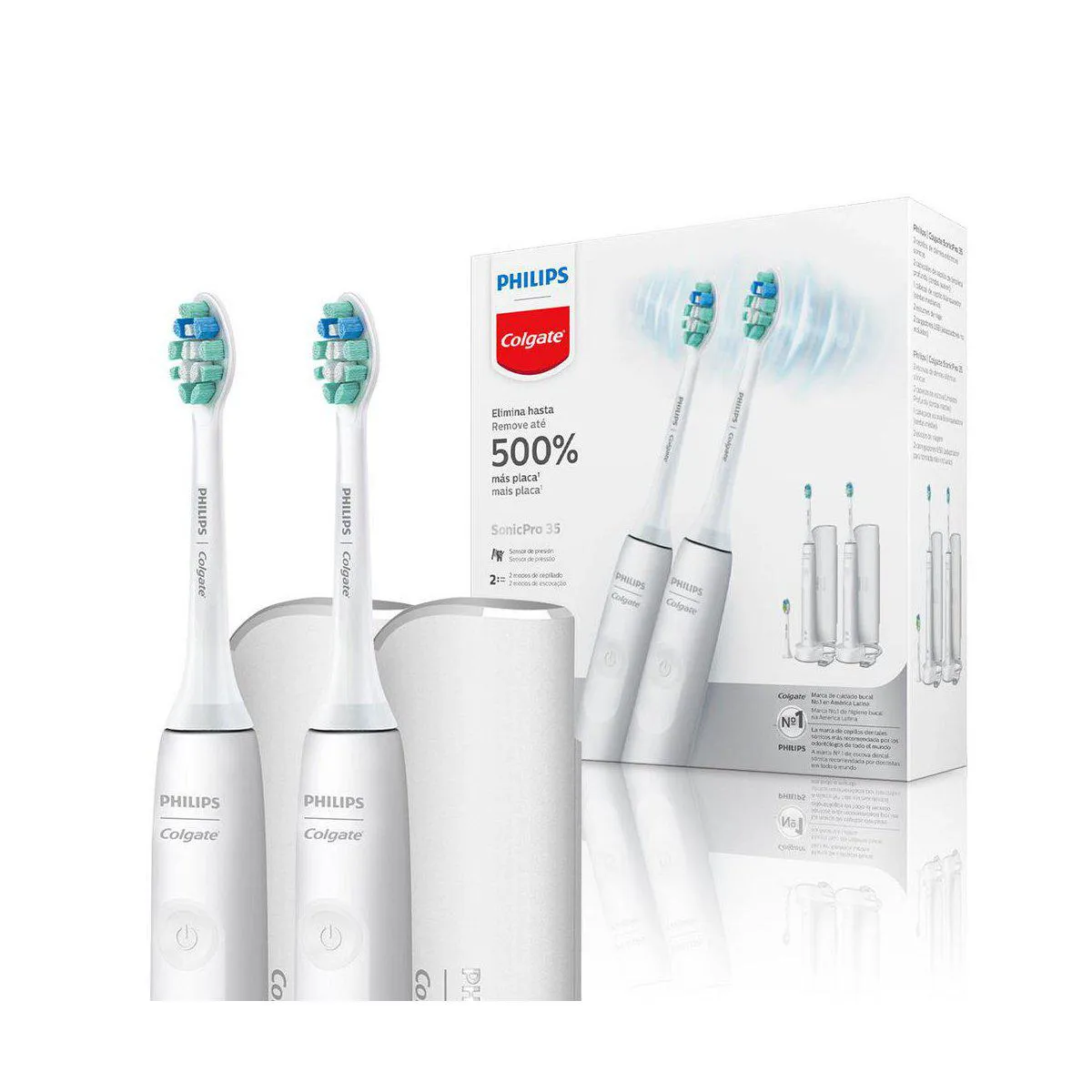 Escova de Dente Elétrica Philips Colgate Series 35 2 unidades