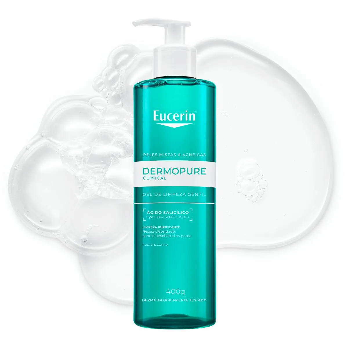 Gel de Limpeza Gentil Eucerin Dermopure Clinical Rosto e Corpo Pele Mista e Acneica 400ml