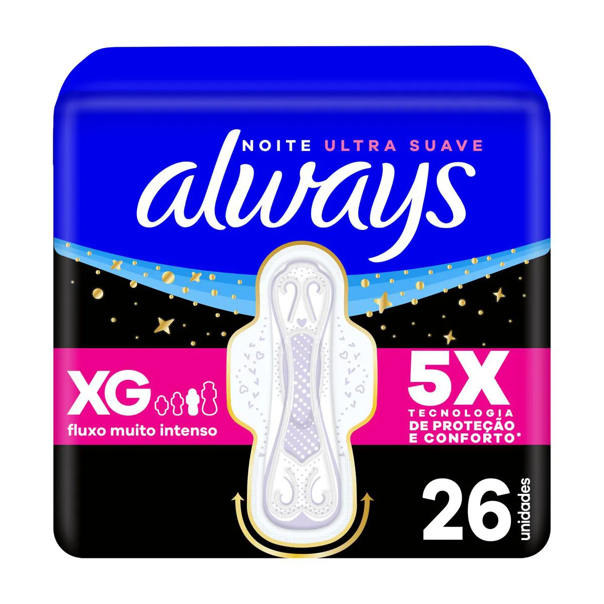 Absorvente Always Noite Ultra Suave com Abas 26 Unidades