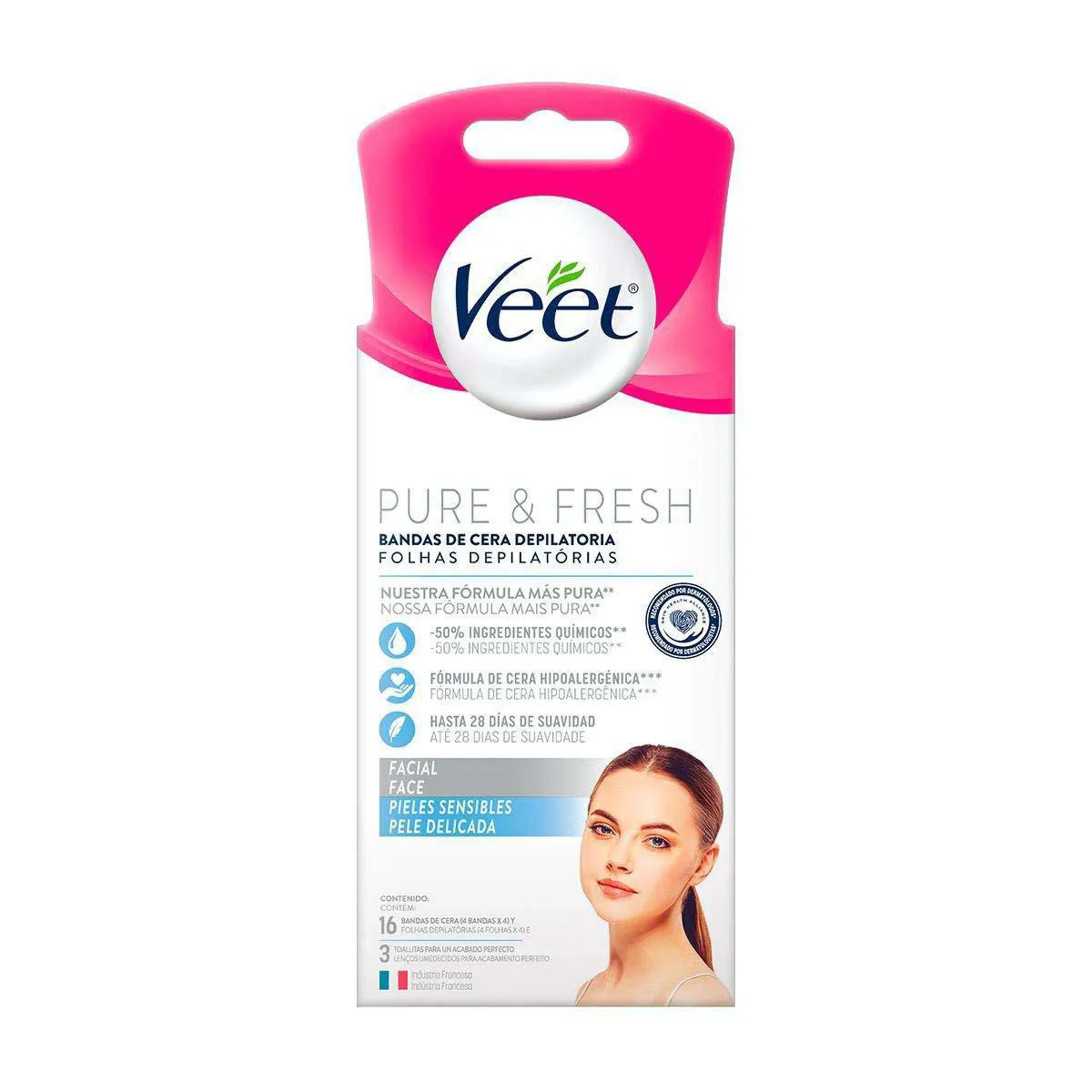 Folha Depilatória Facial Veet Pure & Fresh 12 unidades