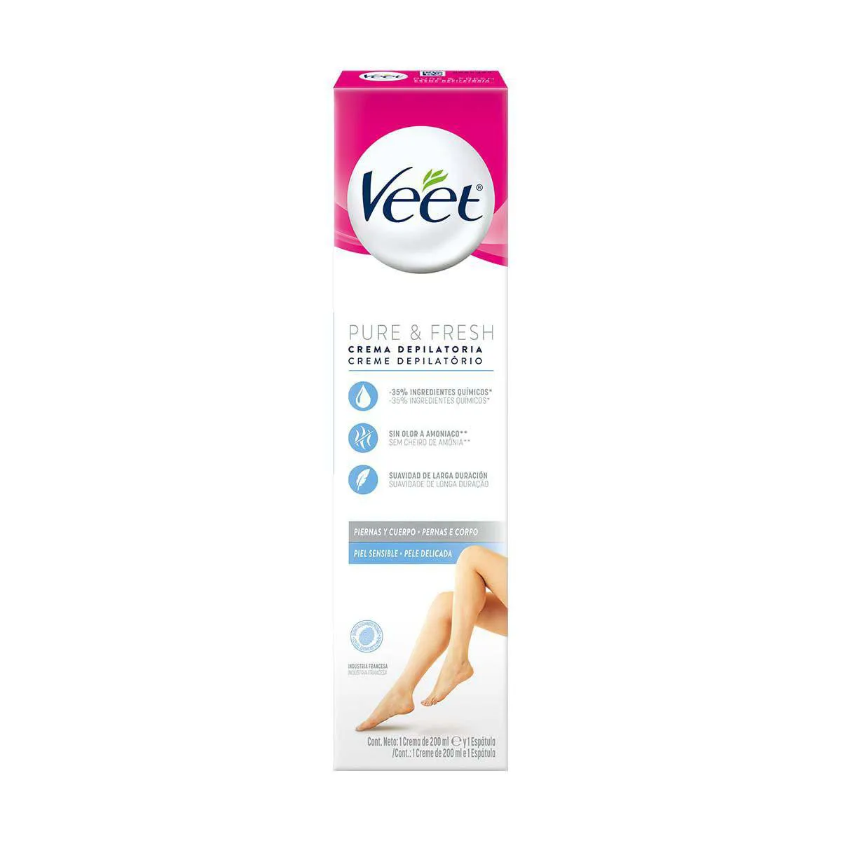 Creme Depilatório Veet Pure & Fresh Pele Sensível 200ml