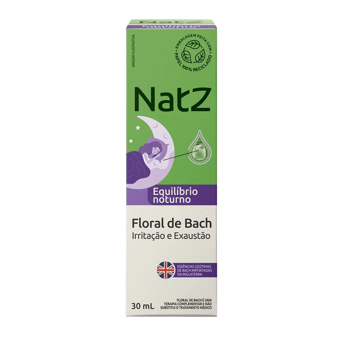 Floral de Bach Natz Equilíbrio Noturno para Irritação e Exaustão 30ml
