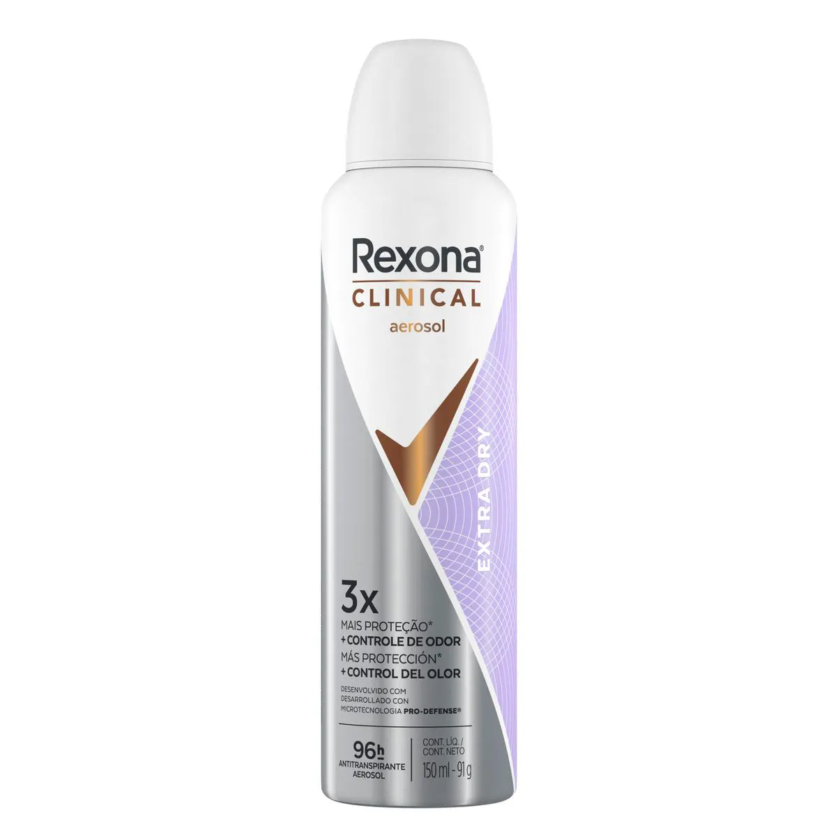Desodorante Antitranspirante Aerosol Rexona Clinical Extra Dry Feminino 96h 150ml