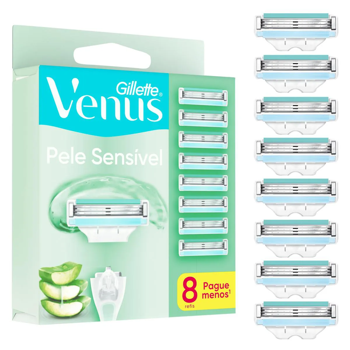 Carga para Aparelho de Depilar Gillette Venus Pele Sensível 8 unidades
