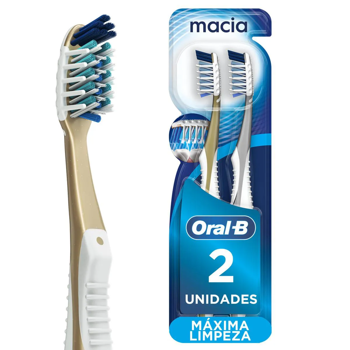 Escova de Dente Oral-B Pro-Saúde 7 Benefícios Macia com 2 unidades