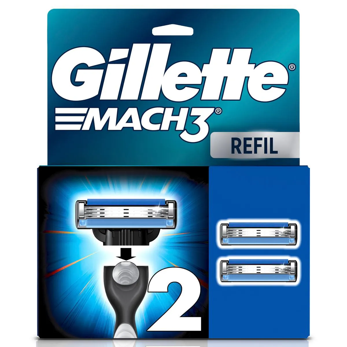 Carga para Aparelho de Barbear Gillette Mach3 com 2 unidades