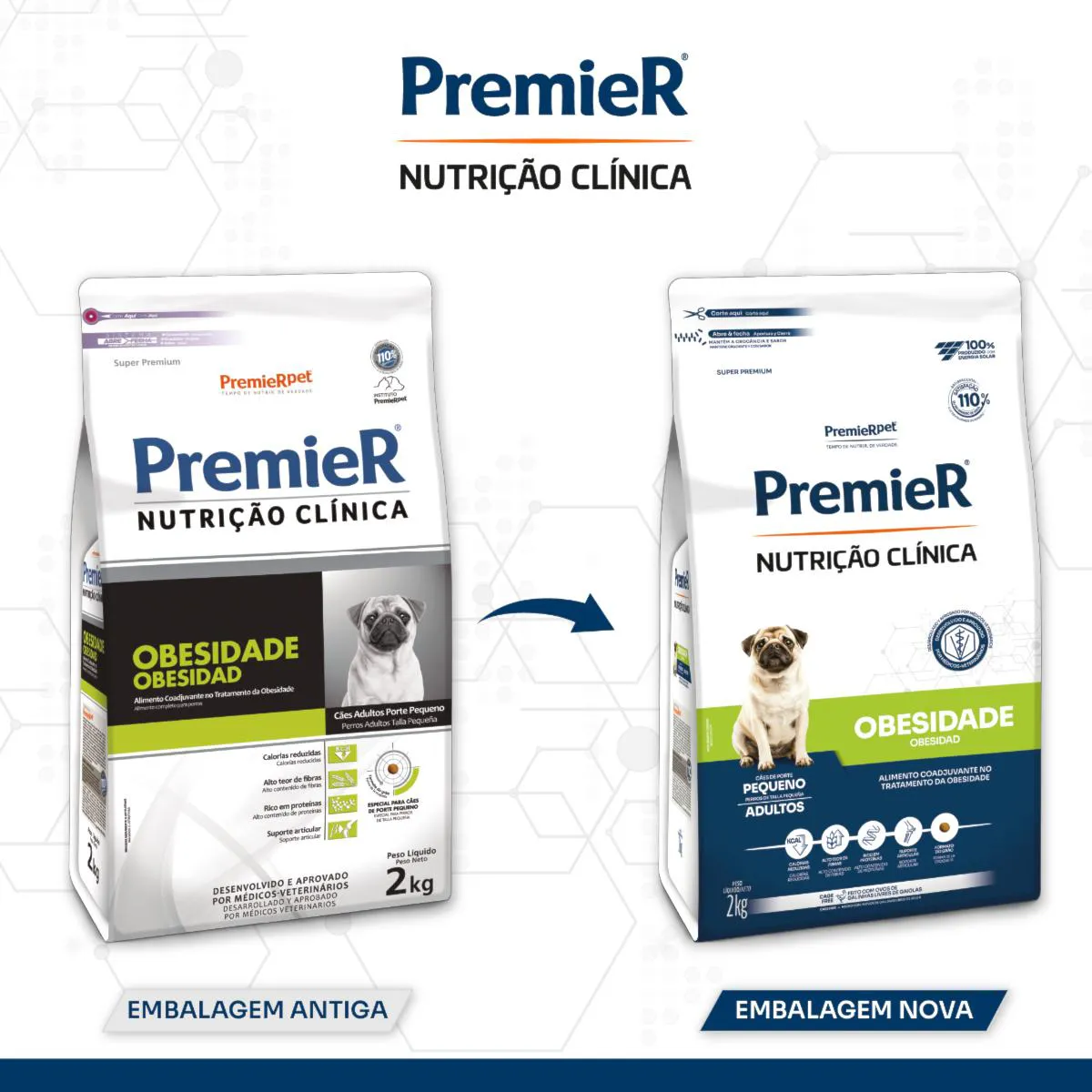 Ração Premier Nutrição Clínica para Cães Adultos de Raças Pequenas Obesidade 2Kg