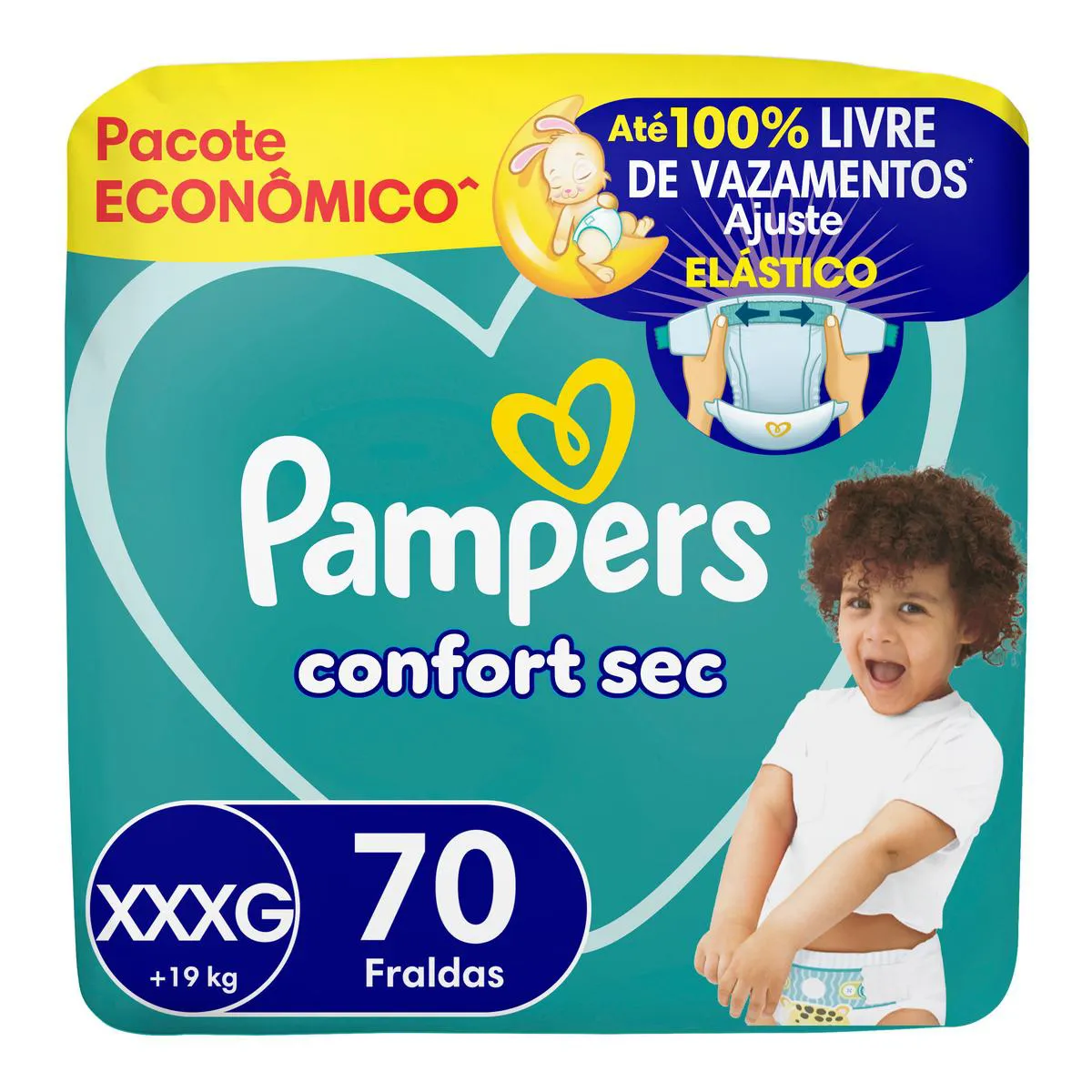 Fralda Pampers Confort Sec XXXG 70 unidades