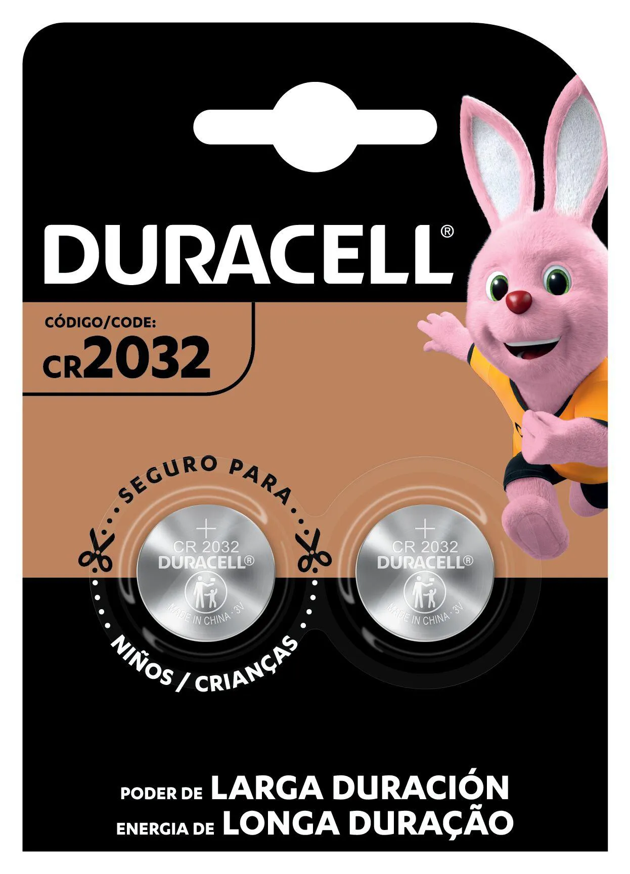 Pilha de Lítio Duracell Tipo Moeda Bateria CR2032 2 unidades