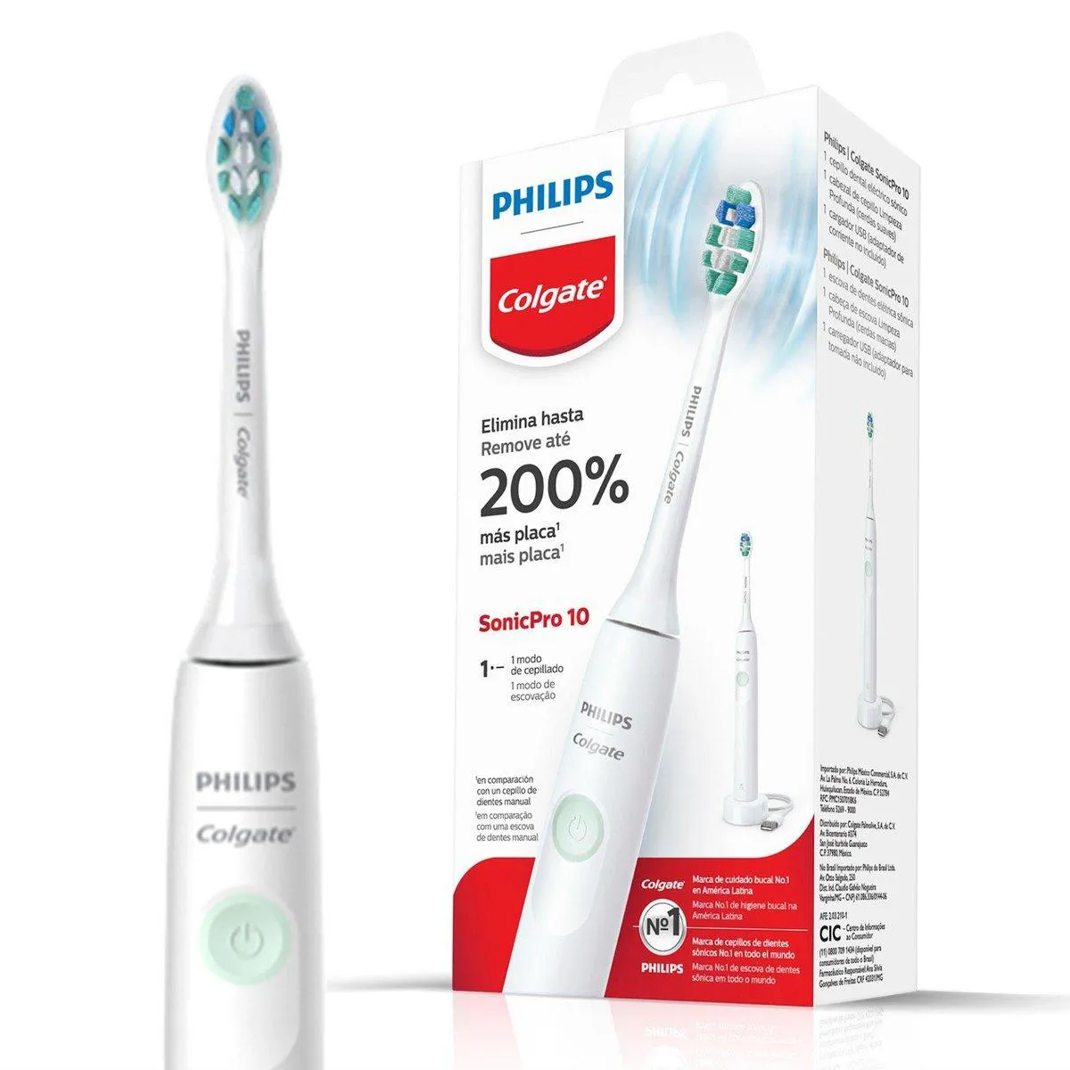 Escova de Dente Elétrica Philips Colgate SonicPro 10 1 unidade