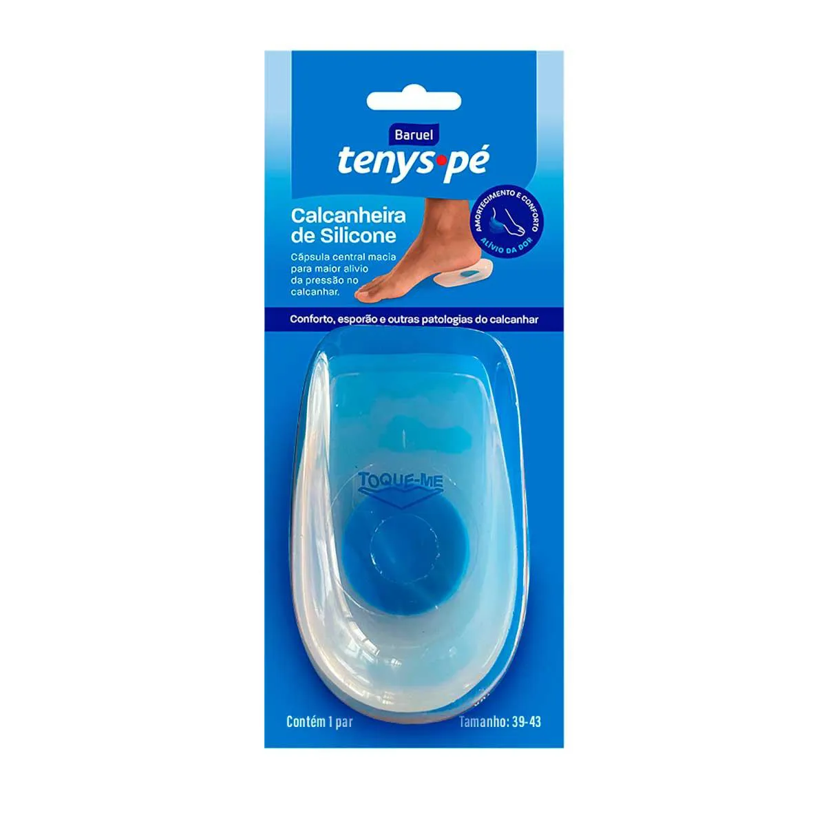 Calcanheira de Silicone Tenys Pé Tamanho 39 a 43 com 1 par