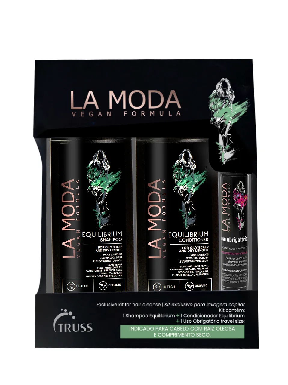 Kit Truss La Moda Equilibrium Shampoo 300ml + Condicionador 300ml + Mini Leave In 30ml