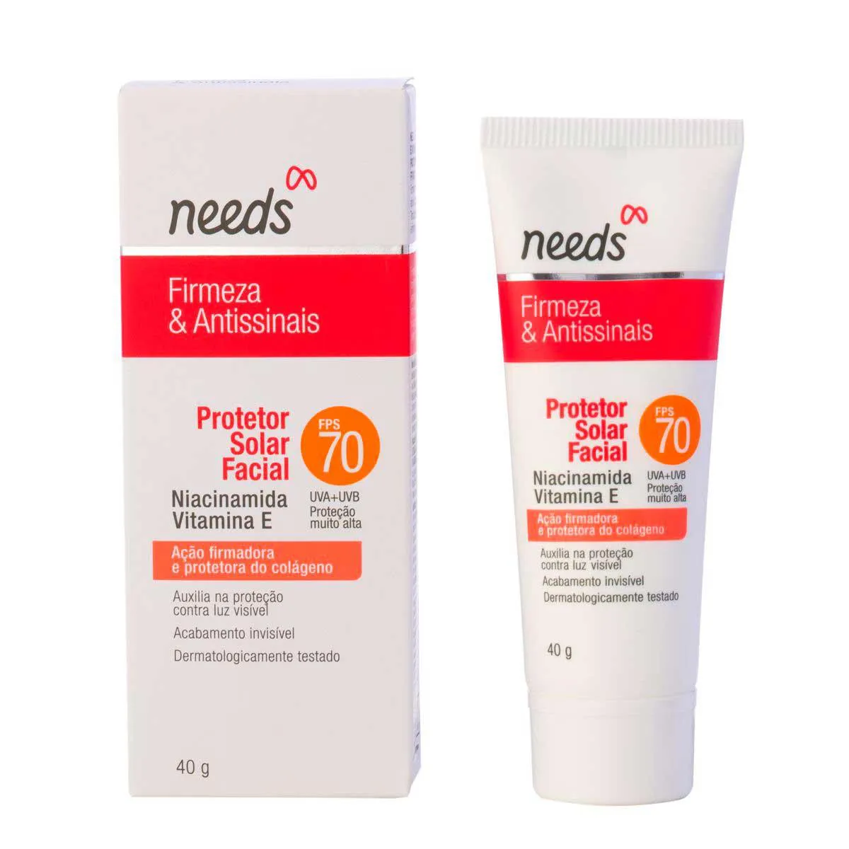 Protetor Solar Facial Needs Firmeza & Antissinais FPS 70 40g