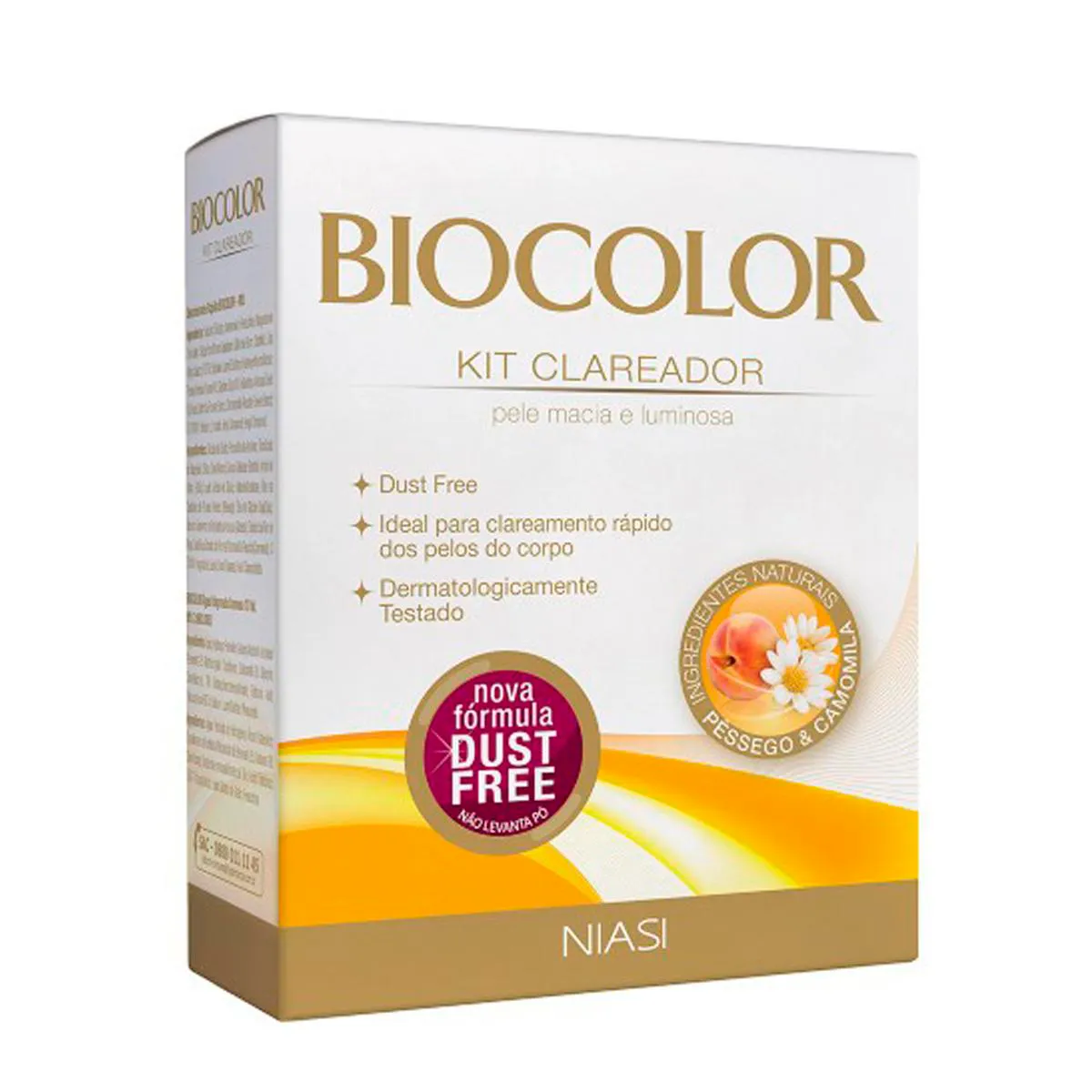 Kit Clareador Descolorante de Pelos Biocolor Água Oxigenada 12 Volumes + Sachê Pó Descolorante 1 Unidade