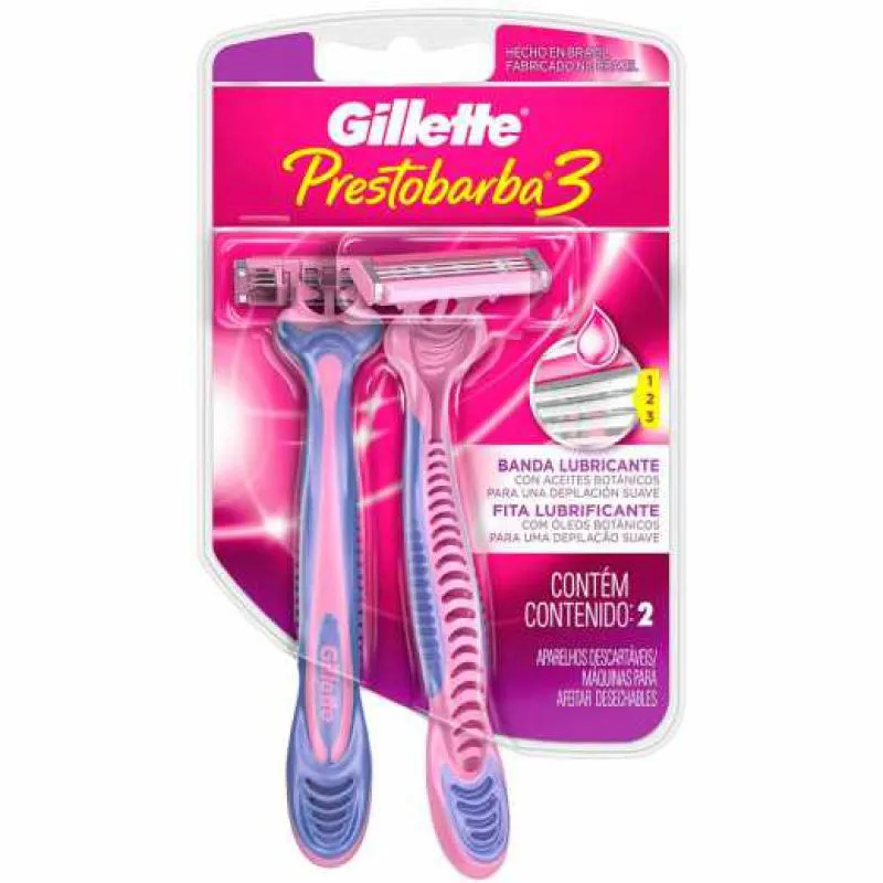 Aparelho de Depilação Gillette Prestobarba 3 Feminino - 2 unidades