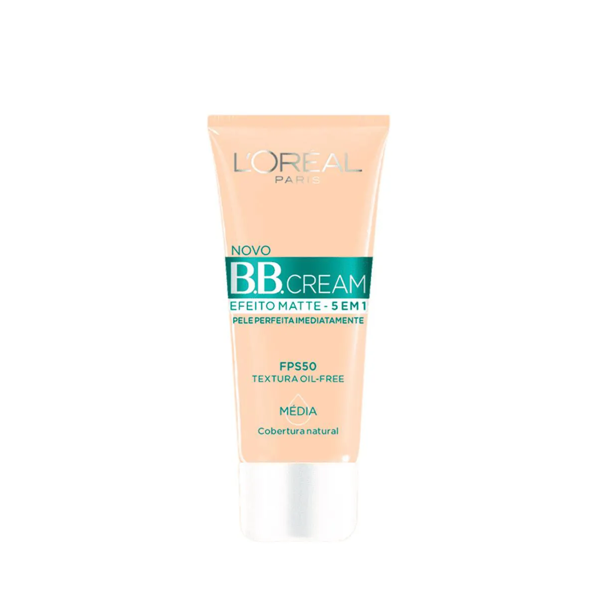 Base BB Cream L'Oréal Paris Efeito Matte 5 em 1 Cor Média FPS 50 Cobertura Leve com Proteção Solar 30ml