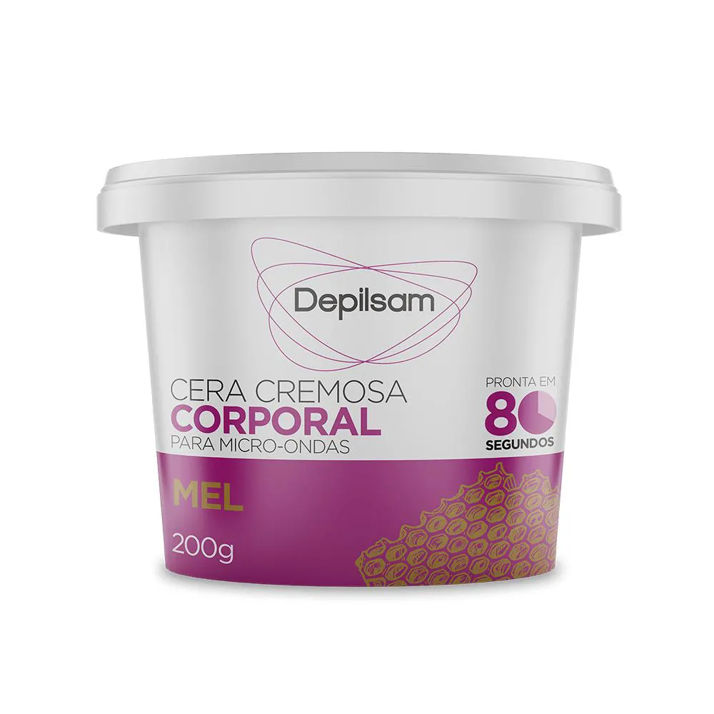 Cera Cremosa Corporal Depilsam de Micro-ondas Mel 200g