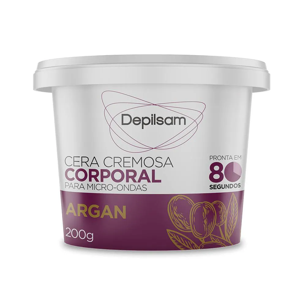 Cera Cremosa Corporal Depilsam de Micro-ondas Argan 200g