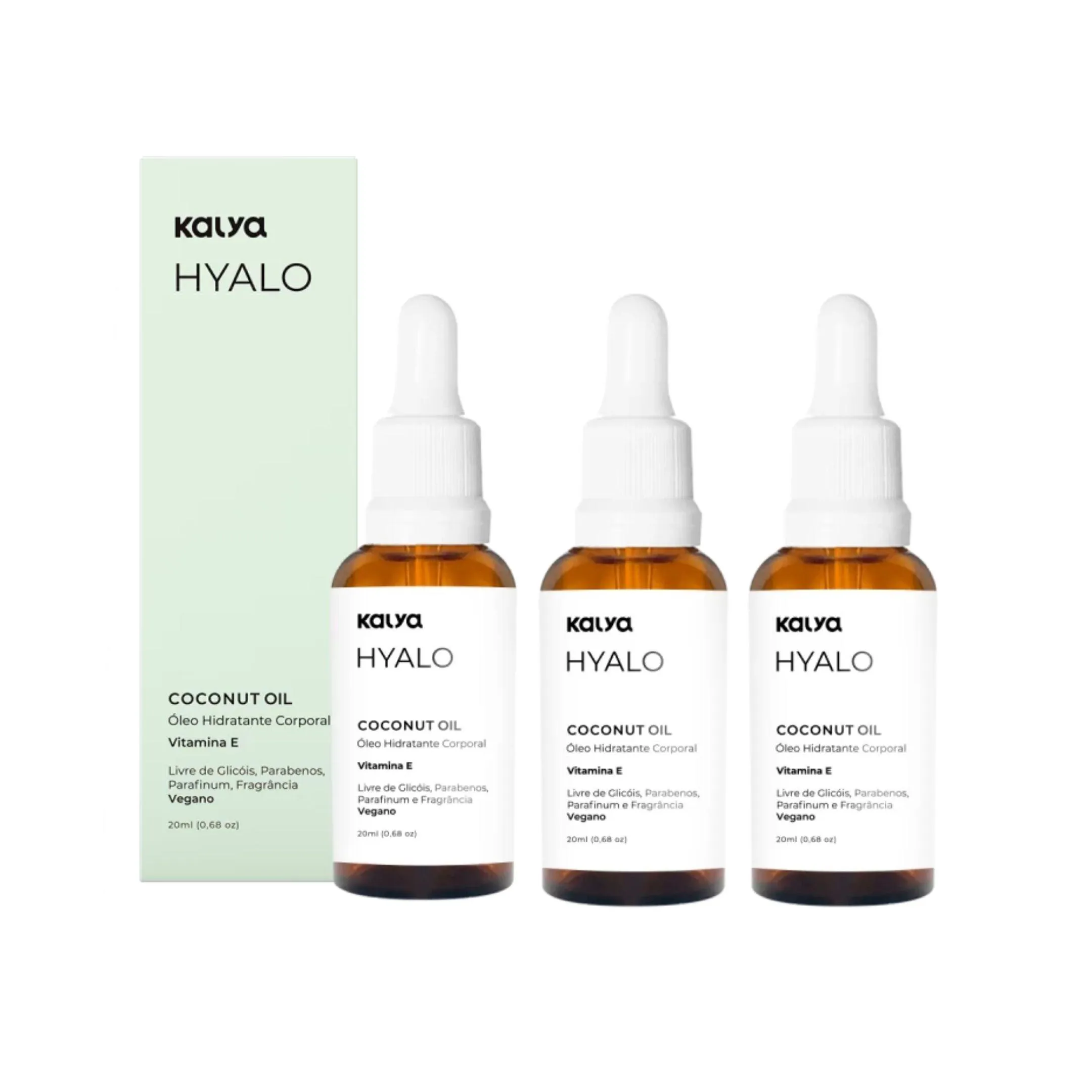 3 Oleo de Coco Cuidado Intimo Puro sem Perfume Hyalo Coconut