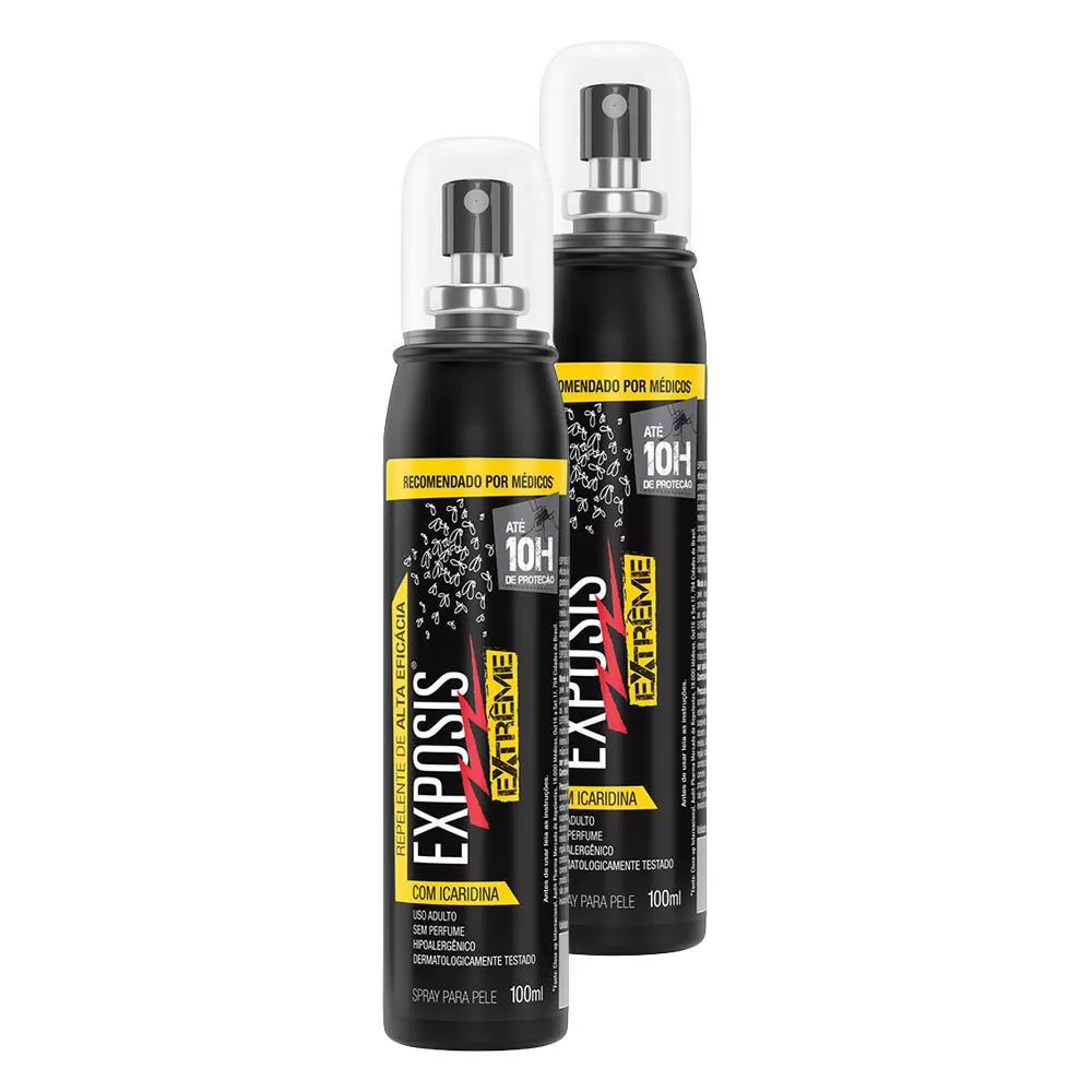 Kit 2 Repelente Exposis Extreme Spray Sem Perfume 100ml