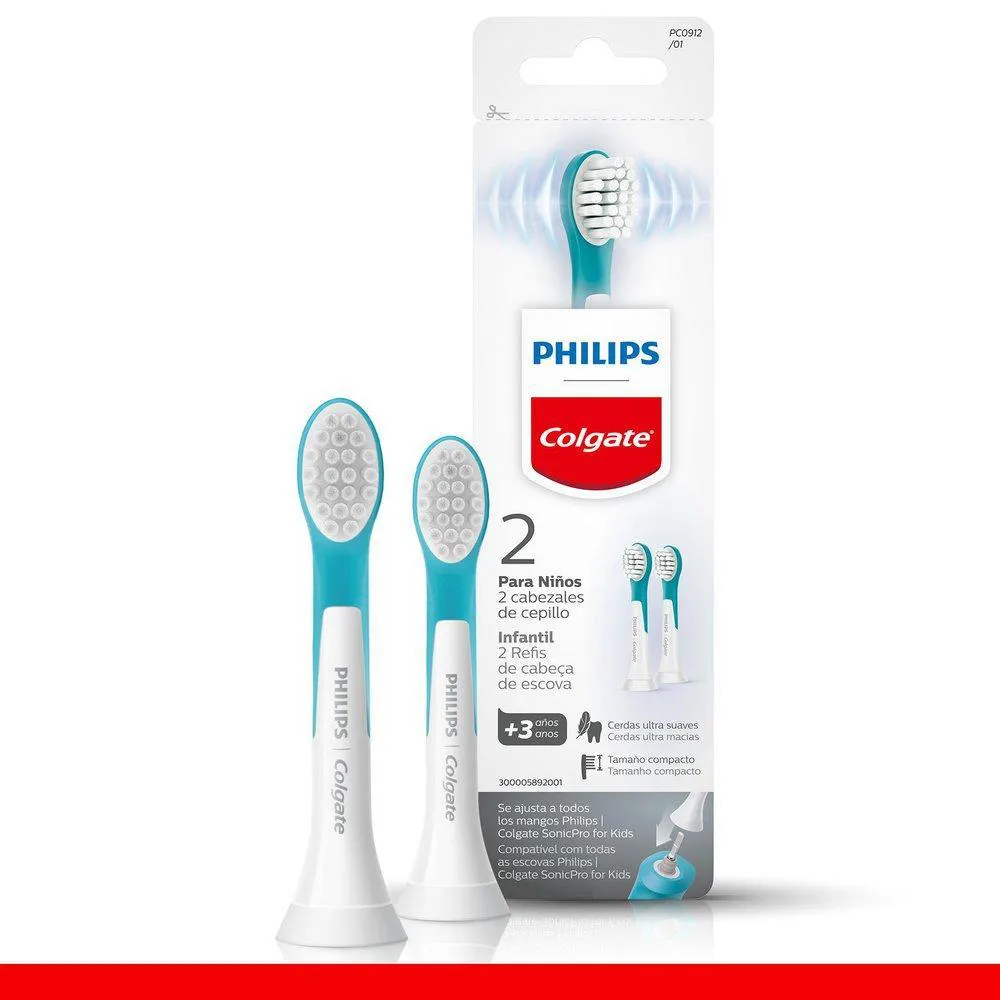 Refil para Escova Elétrica Philips Colgate Sonicpro Infantil com 2 unidades