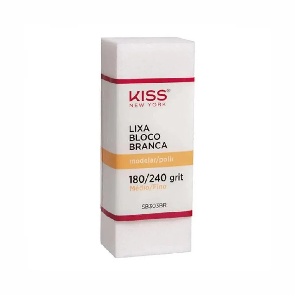 Lixa Polidora para Unhas Kiss Bloco Branca