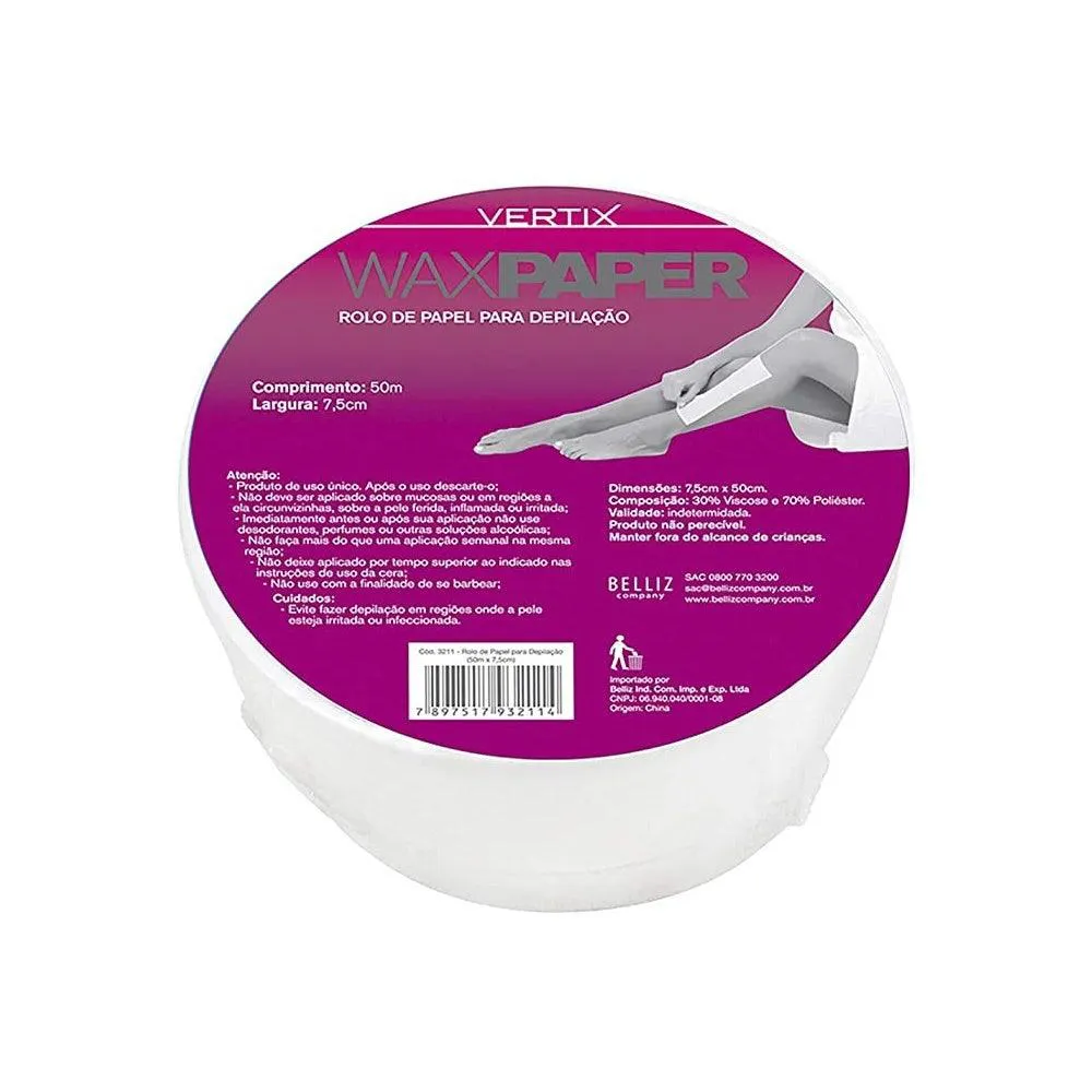 Papel Depilatório Vertix Rolo 50m