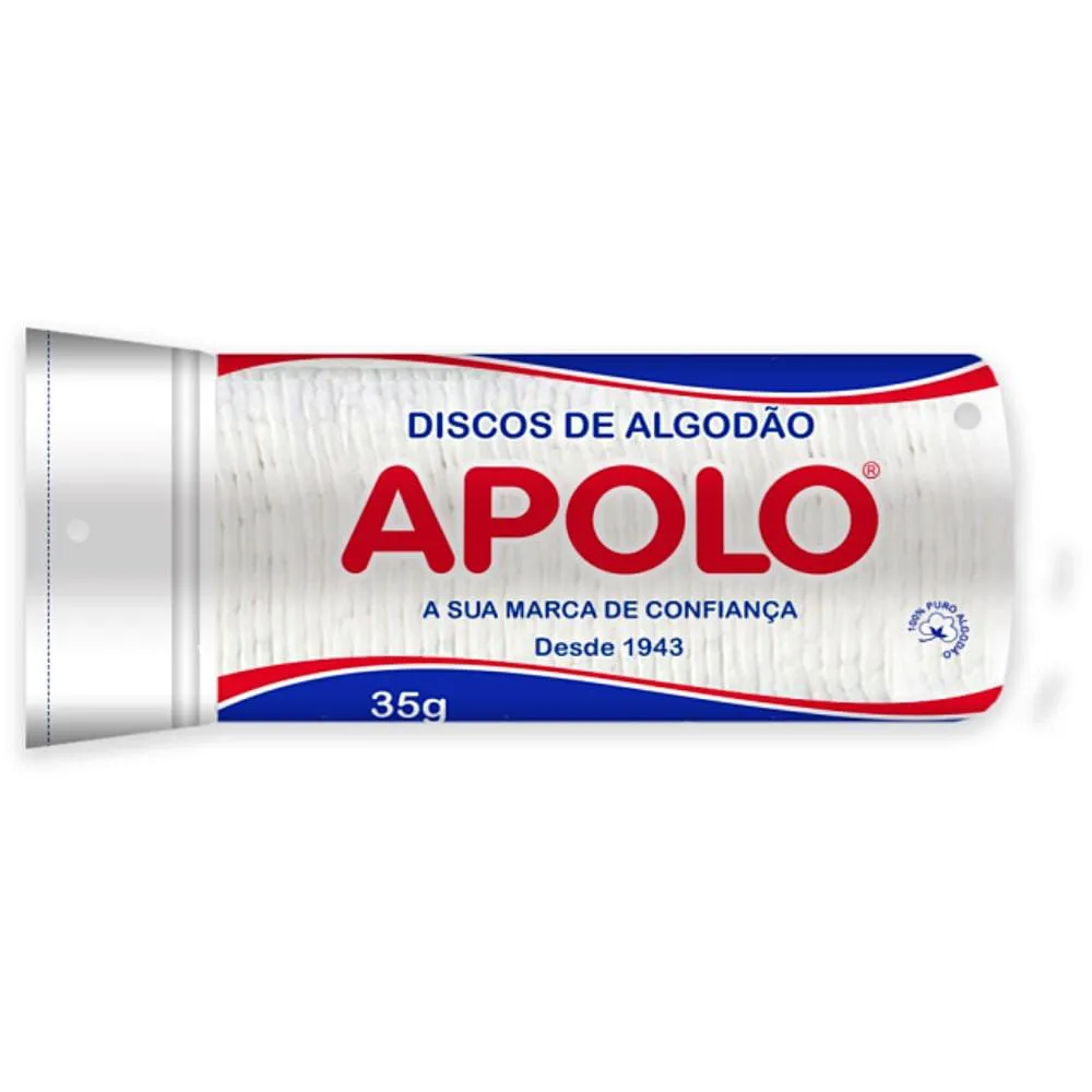 Discos de Algodão Apolo 35g Embalagem Abre Fecha - Unidade