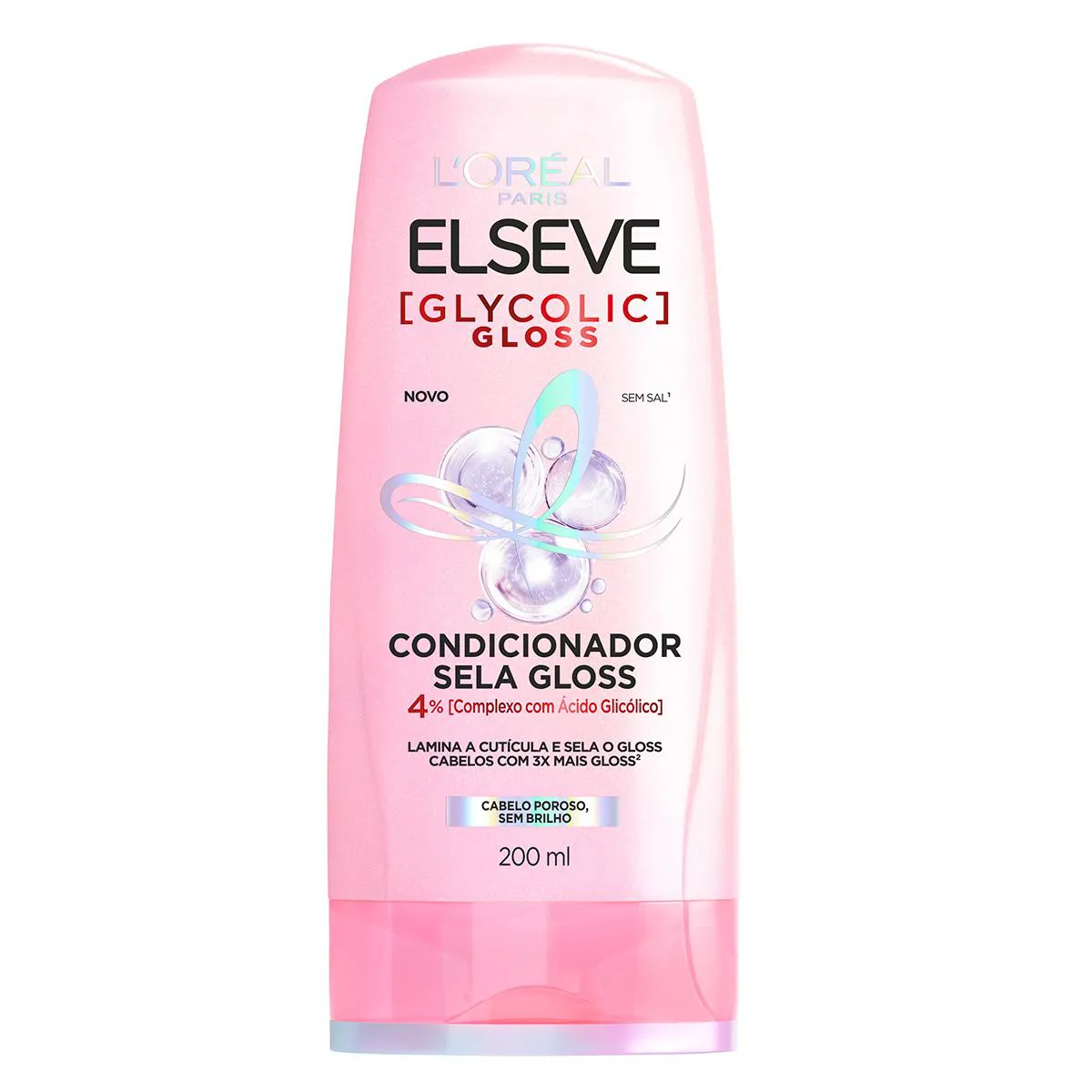 Condicionador Elseve Glycolic Gloss Sela Gloss com Ácido Glicólico Selagem e Brilho com Ácido Glicólico 200ml