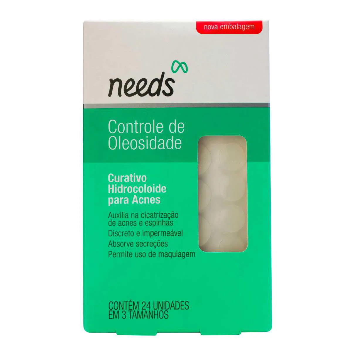 Curativo Hidrocoloide para Acne Needs Controle de Oleosidade 24 Unidades