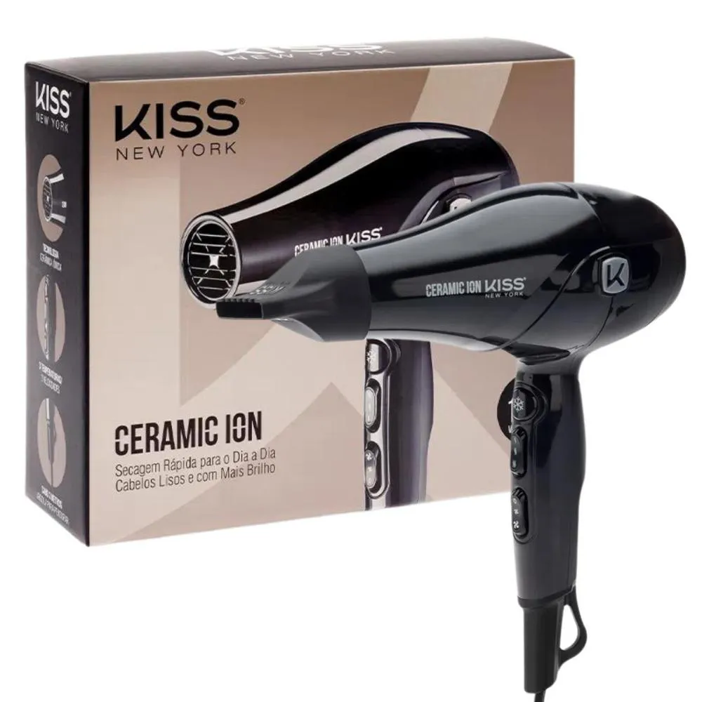 Secador Kiss New York Ceramic Ion 1900w 127v Bdp5br