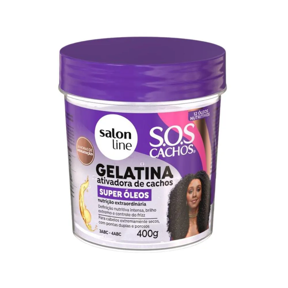 Gelatina Ativadora de Cachos Salon Line Sos Cachos Super Óleos 400g